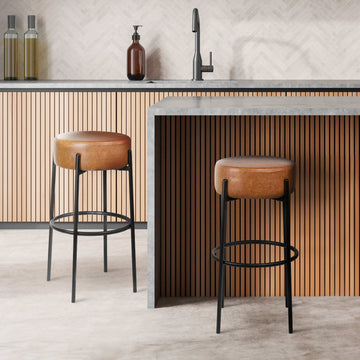 Paola Modern Metal/Bouclé Cushioned Counter & Bar Stool